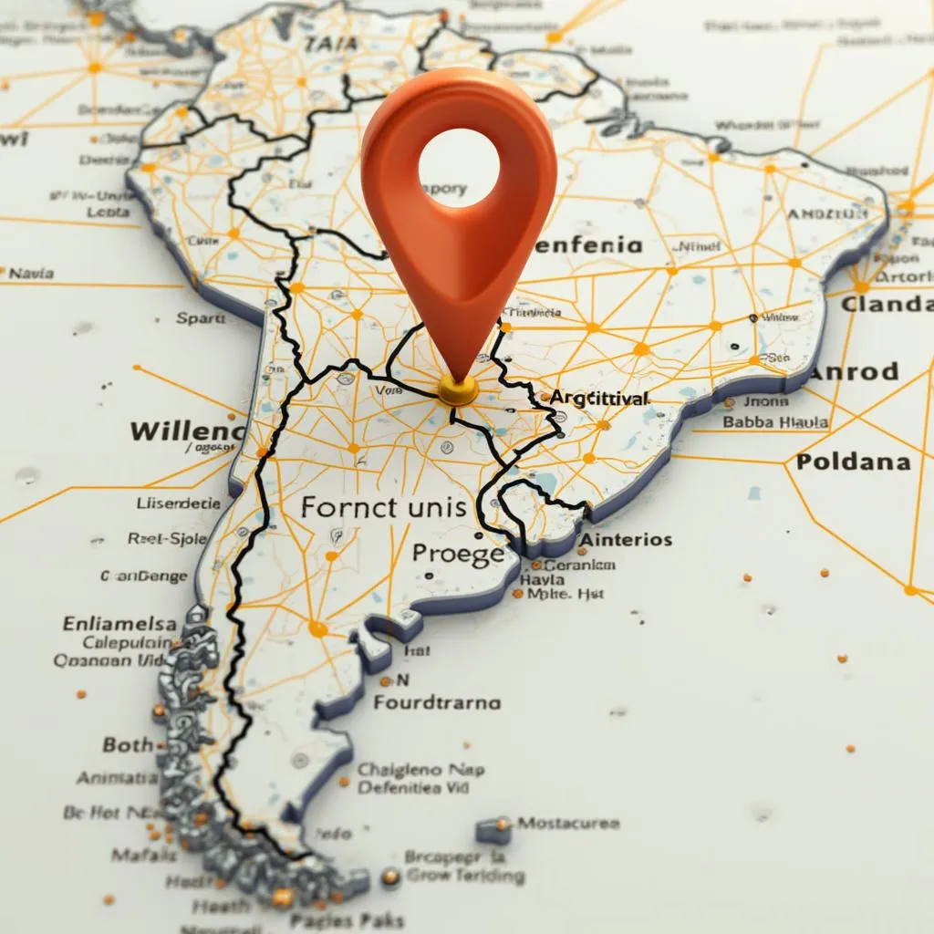 Mapa placeholder mostrando ubicación o conexión con Argentina
